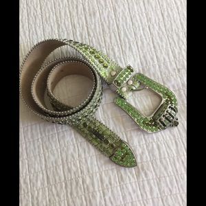 bb simon green embellished belt